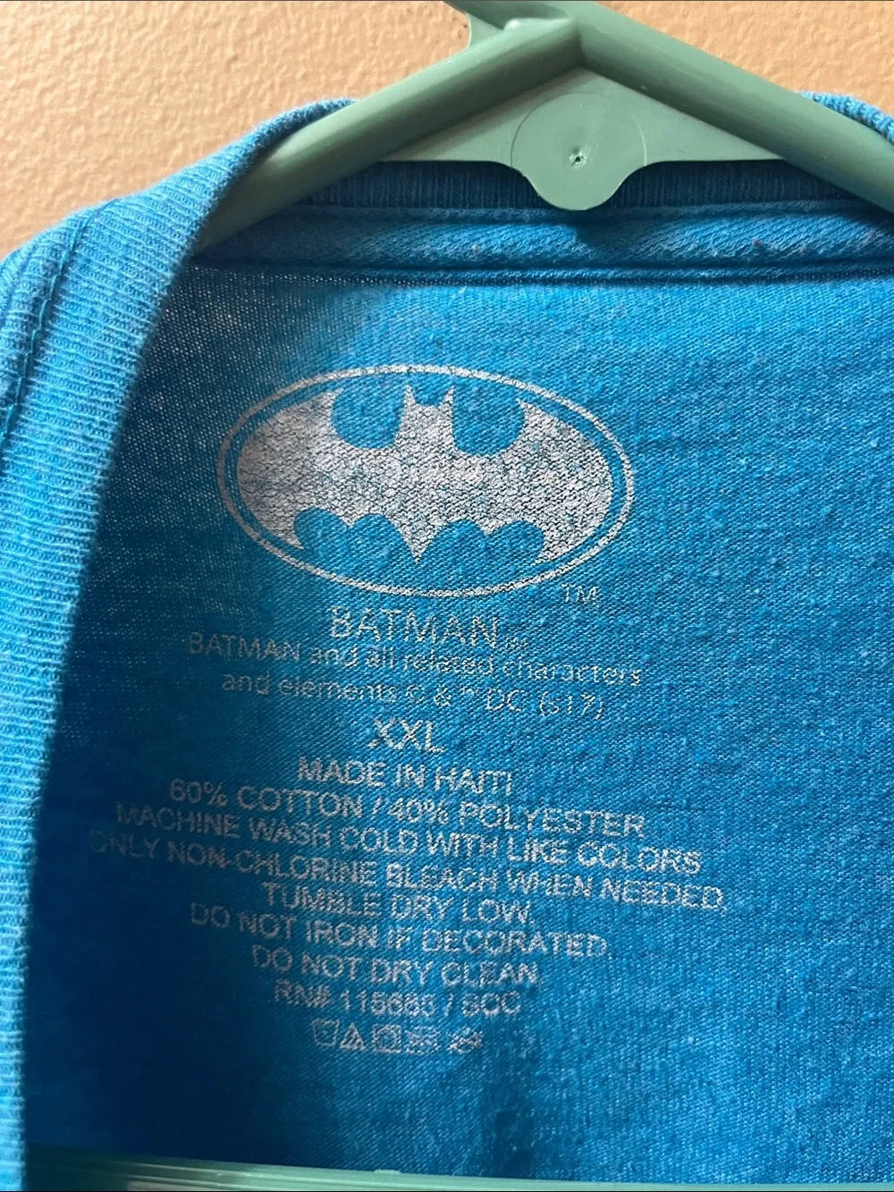 Batman Bright Blue Short Sleeve Tee with White Logo